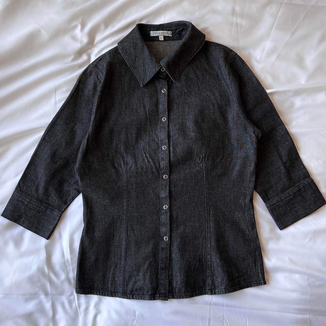 빈티지 7부 데님셔츠 상품이미지3