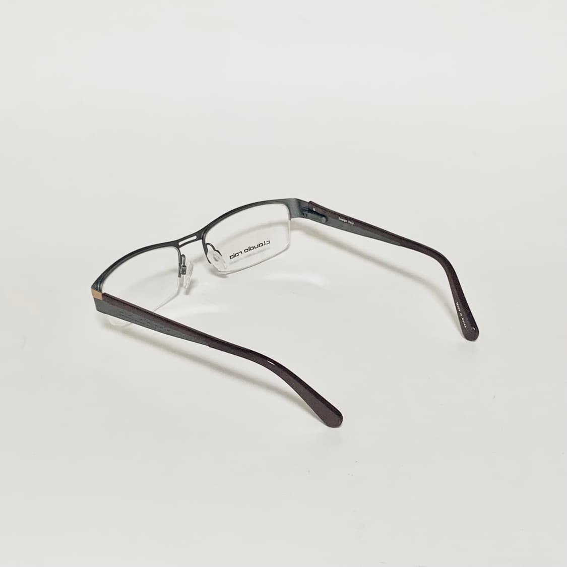 973 오버사이즈 슬림 블루그린/애프리콧 사각 반무테 안경테 픽키 상품이미지7