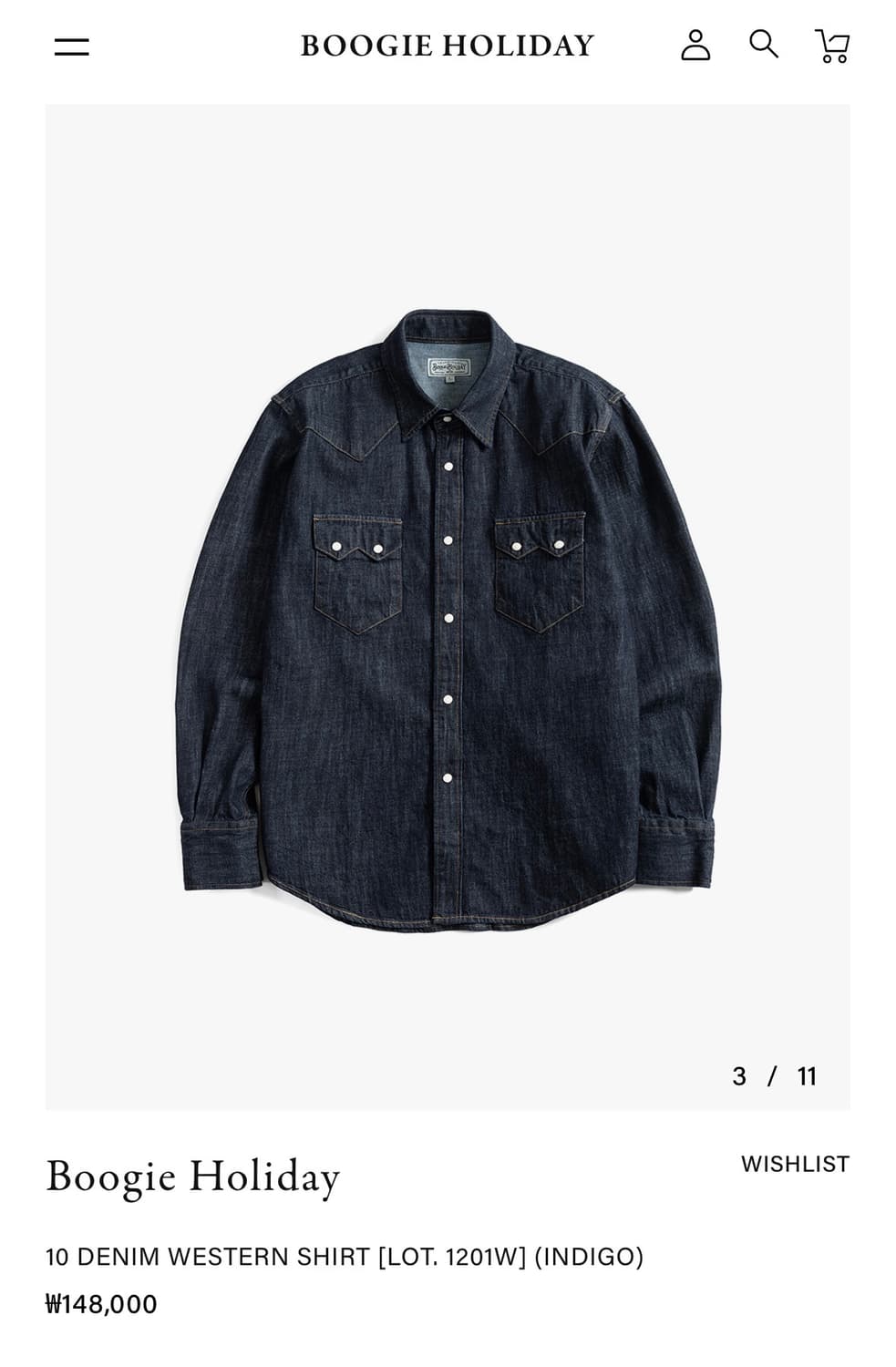 부기 홀리데이 데님 웨스턴 셔츠 (XL) 상품이미지10