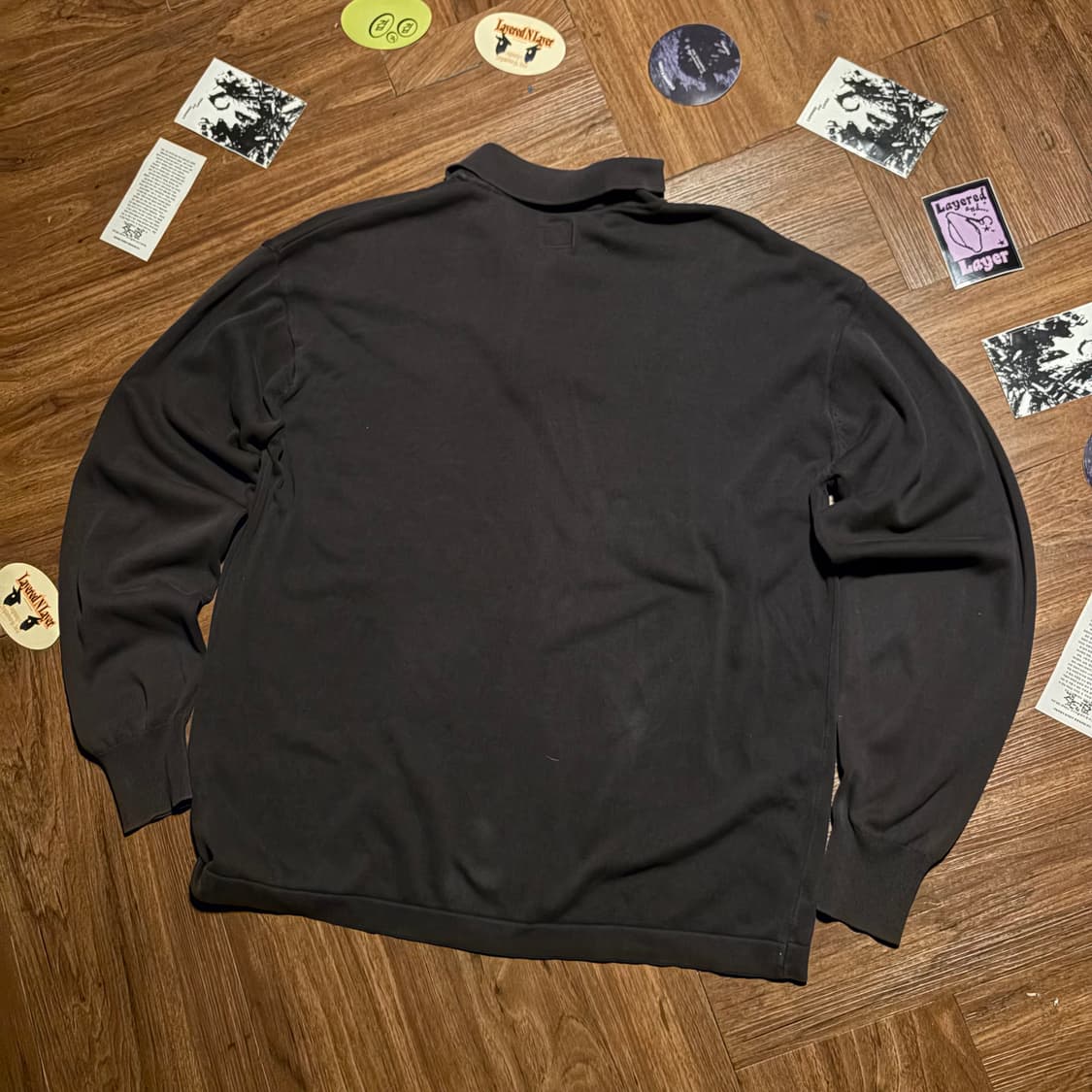 CP company 오픈 카라 서머 롱슬리브 차콜 상품이미지2