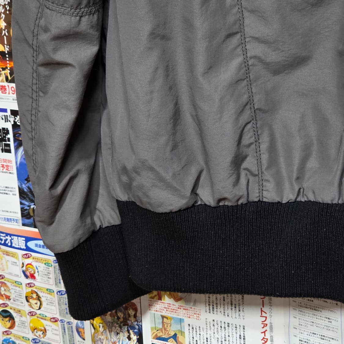 JPN 투지퍼 레이어드 락시크 그레이 바람막이 자켓 상품이미지8