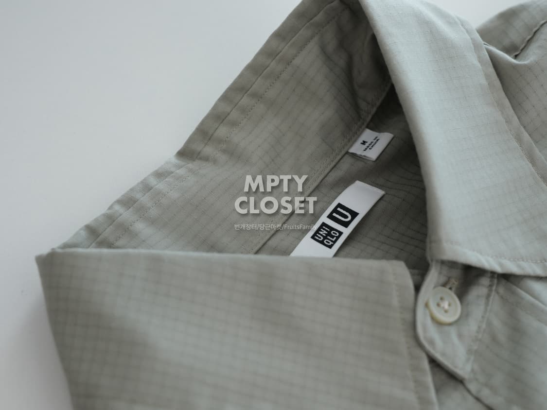 [M] 유니클로 U 오버사이즈 반팔셔츠 그레이 상품이미지5
