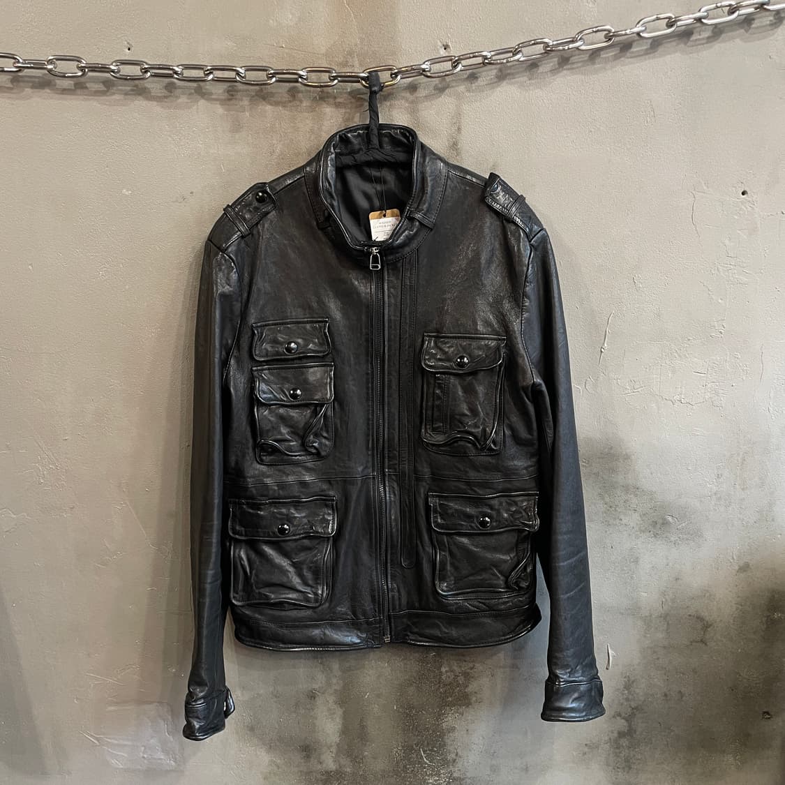 워시드 레더 자켓 상품이미지1