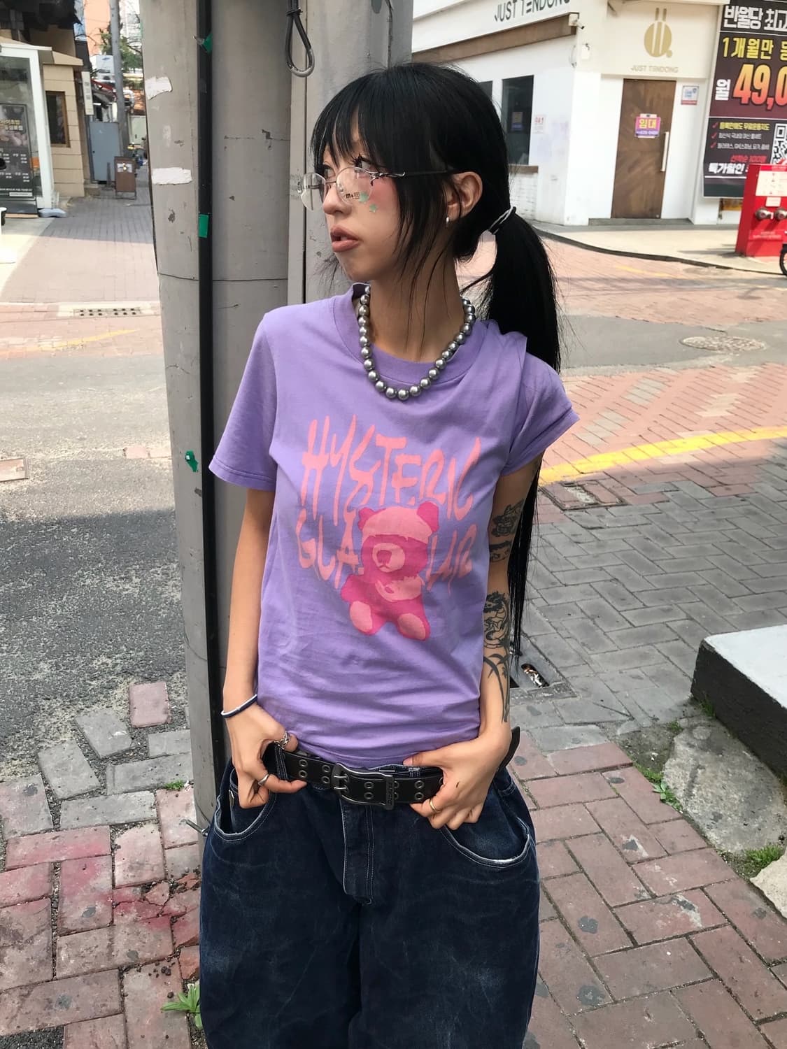 Hysteric Glamour Lavender/Pink Logo Tee 상품이미지3