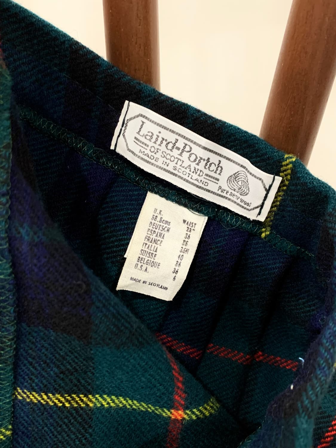 스코틀랜드 퓨어 뉴 울 100 타탄 킬트 딥그린 스커트 상품이미지7