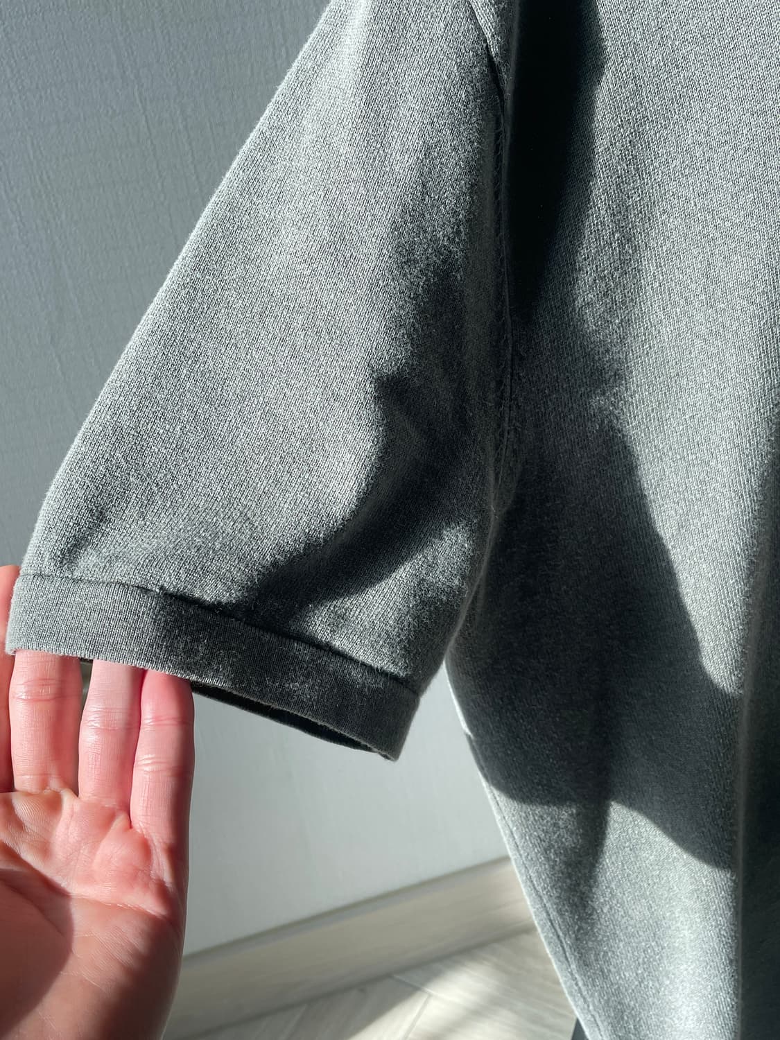 자라 남자 반팔 니트 워싱올리브 상품이미지5