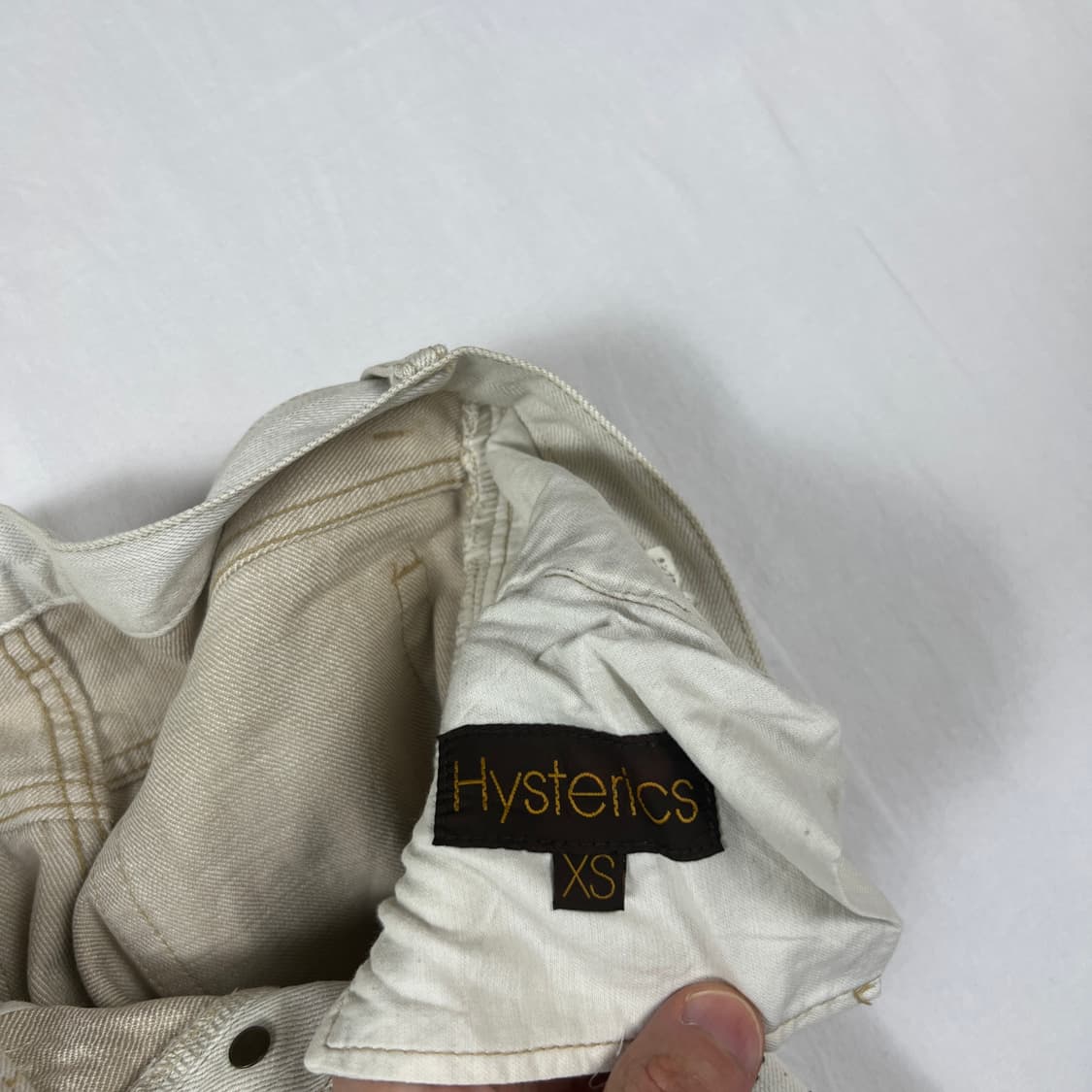 90‘s 히스테릭글래머 페인트 디스트로이드 화이트 팬츠 바지 상품이미지9