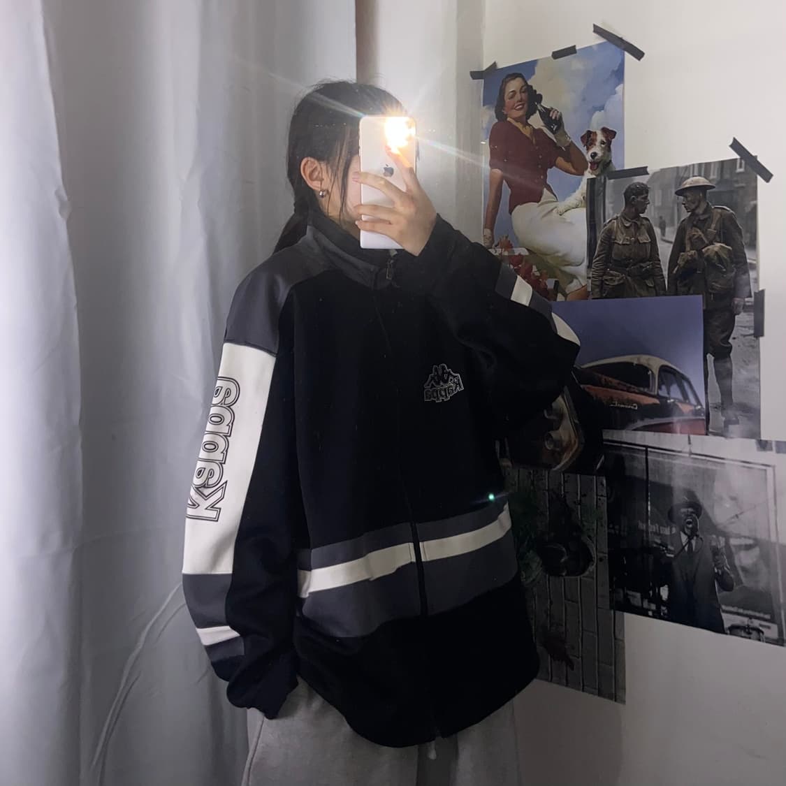 카파 블랙 그레이 백로고 져지 XL 상품이미지1