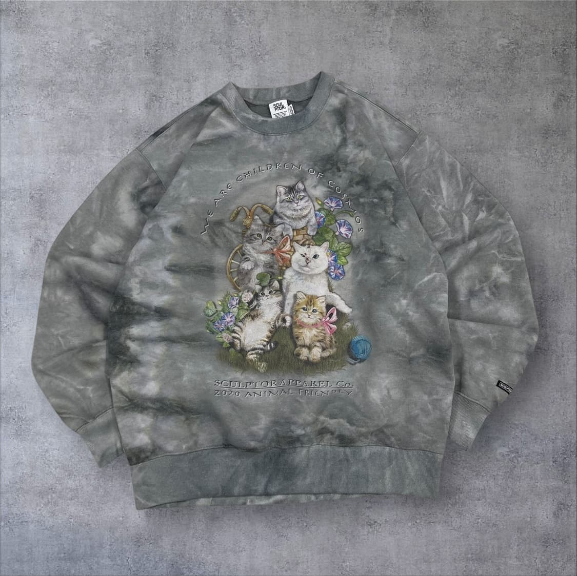 스컬프터 그레이 컬러 프린팅 빅로고 맨투맨 상품이미지1