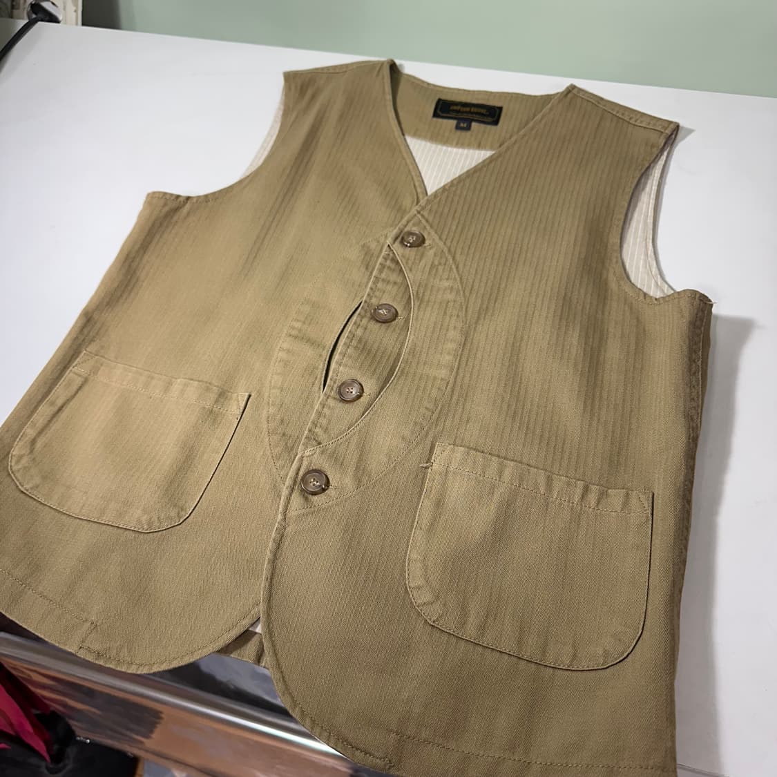 M 유니폼브릿지 딥베이지 워크웨어 코튼 베스트 상품이미지2