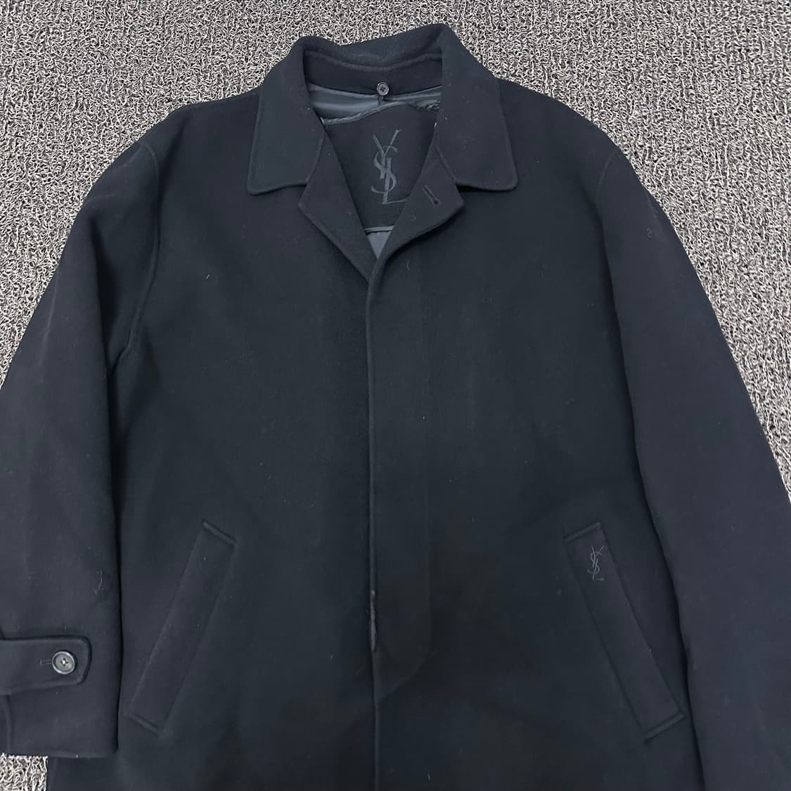 YSL 입생로랑 울 캐시미어 코트 블랙 105(XL) 상품이미지2