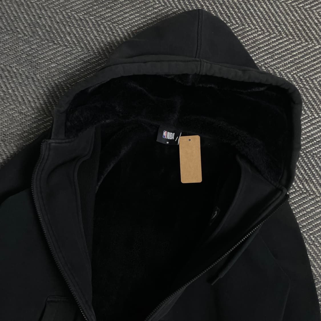 NBA 자수로고 양털 후드집업 블랙o 4772 상품이미지4