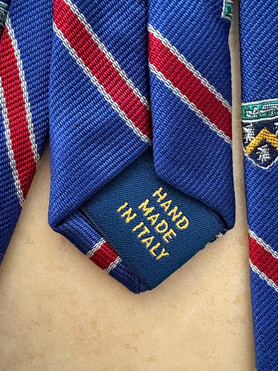 폴로 랄프로렌 실크 방패 넥타이 이탈리아제 크레스트 블루 상품이미지2