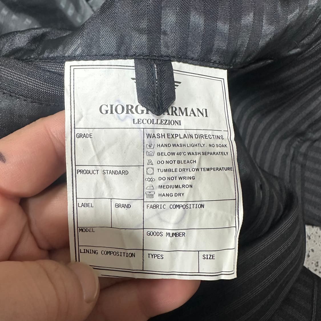 ✨ (바배) 조르지오 알마니 스트라이프 블루종 자켓  상품이미지4