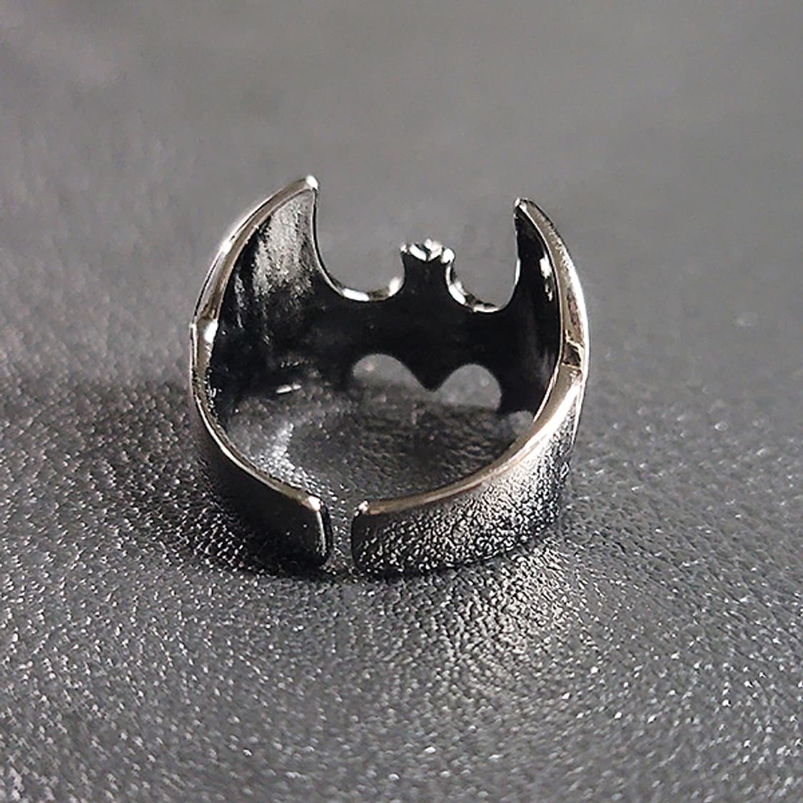 Dark Knight 실버 흑도금 남자 엔틱 빈티지 배트맨 영웅 반지 상품이미지4