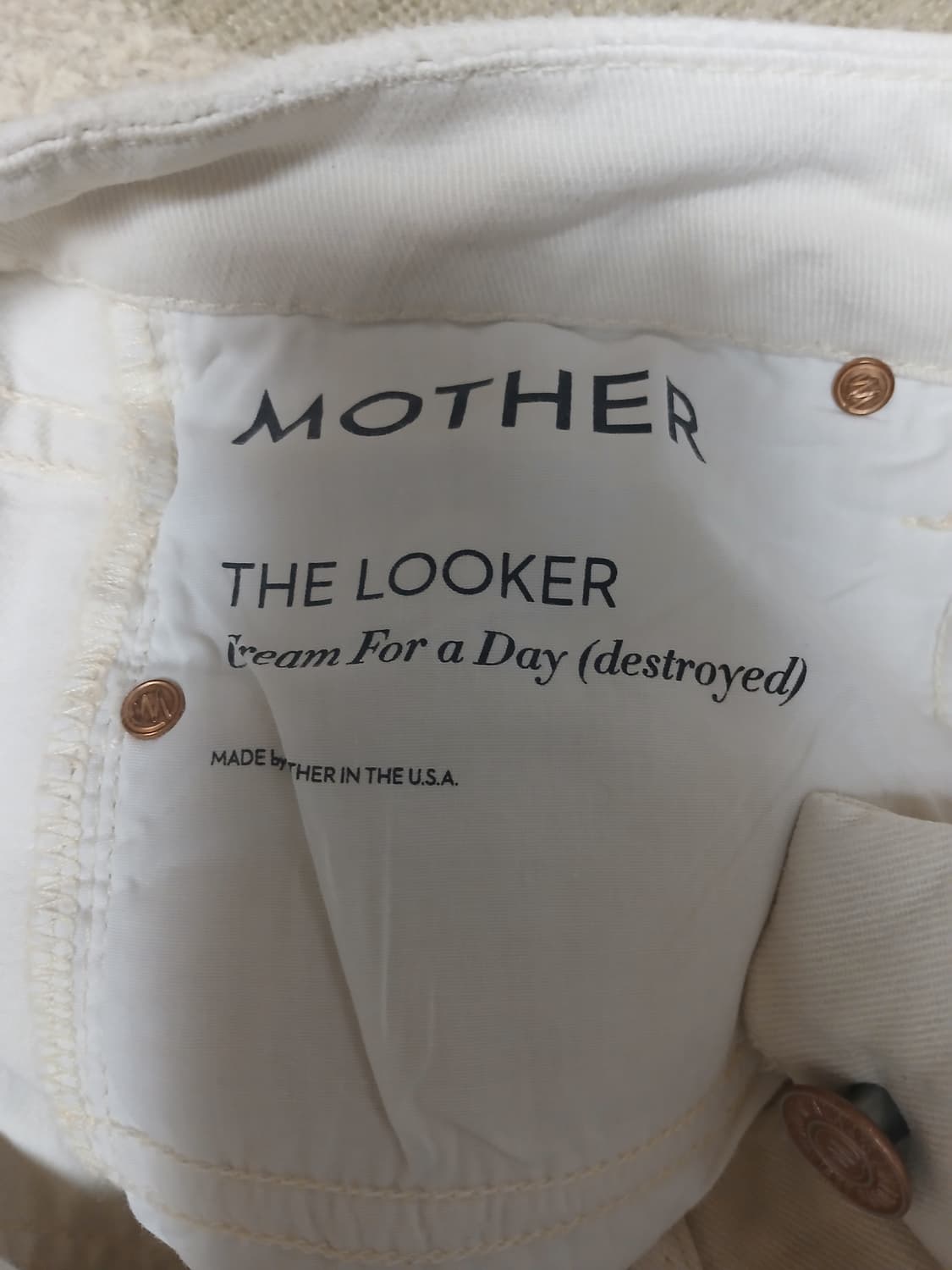 Mother 프리미엄 화이트 데님 팬츠 26  상품이미지7