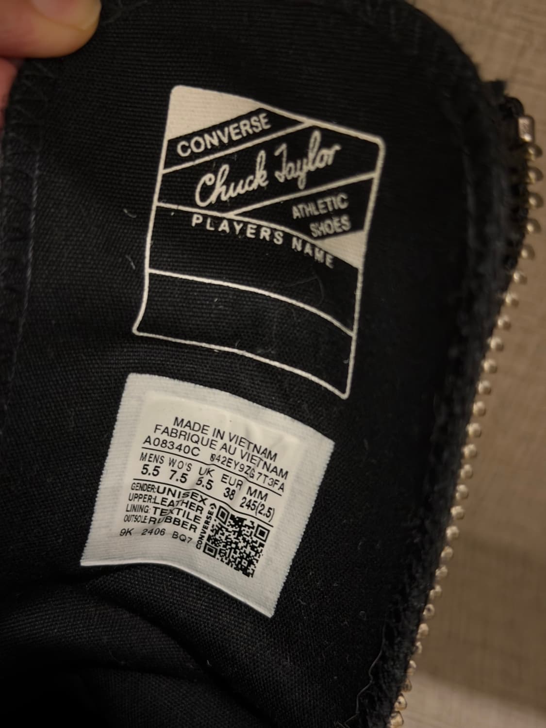 컨버스 척 70 플러스 엑스하이 레더 블랙 상품이미지5