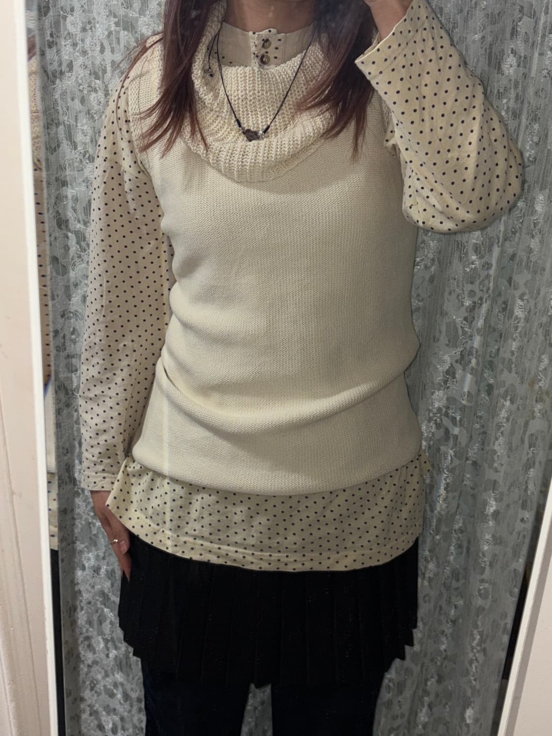 Cream vest knit 상품이미지3