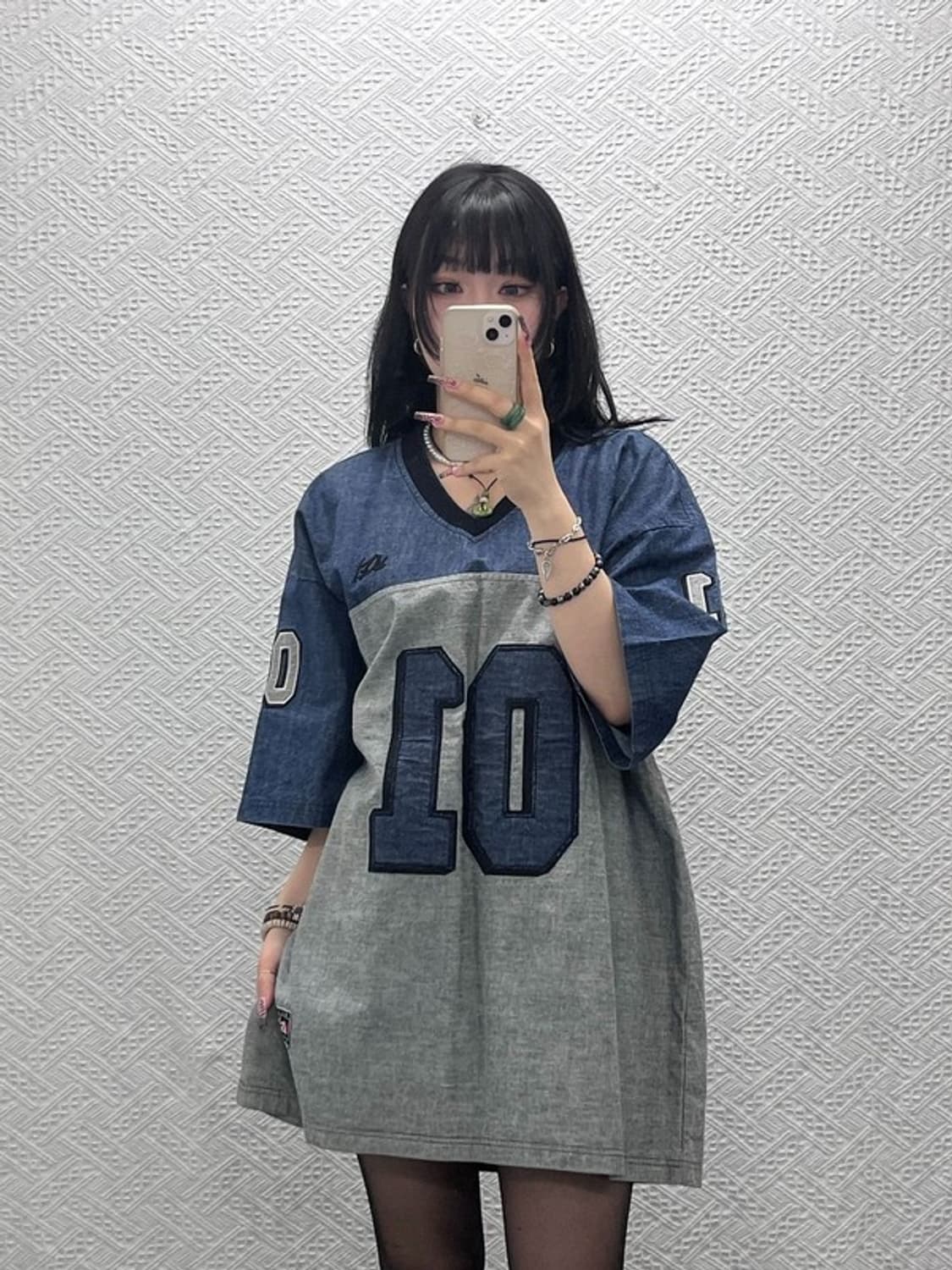 마자플라바 빈티지 스트릿 오버핏 데님 반팔티 105 C11570 상품이미지2