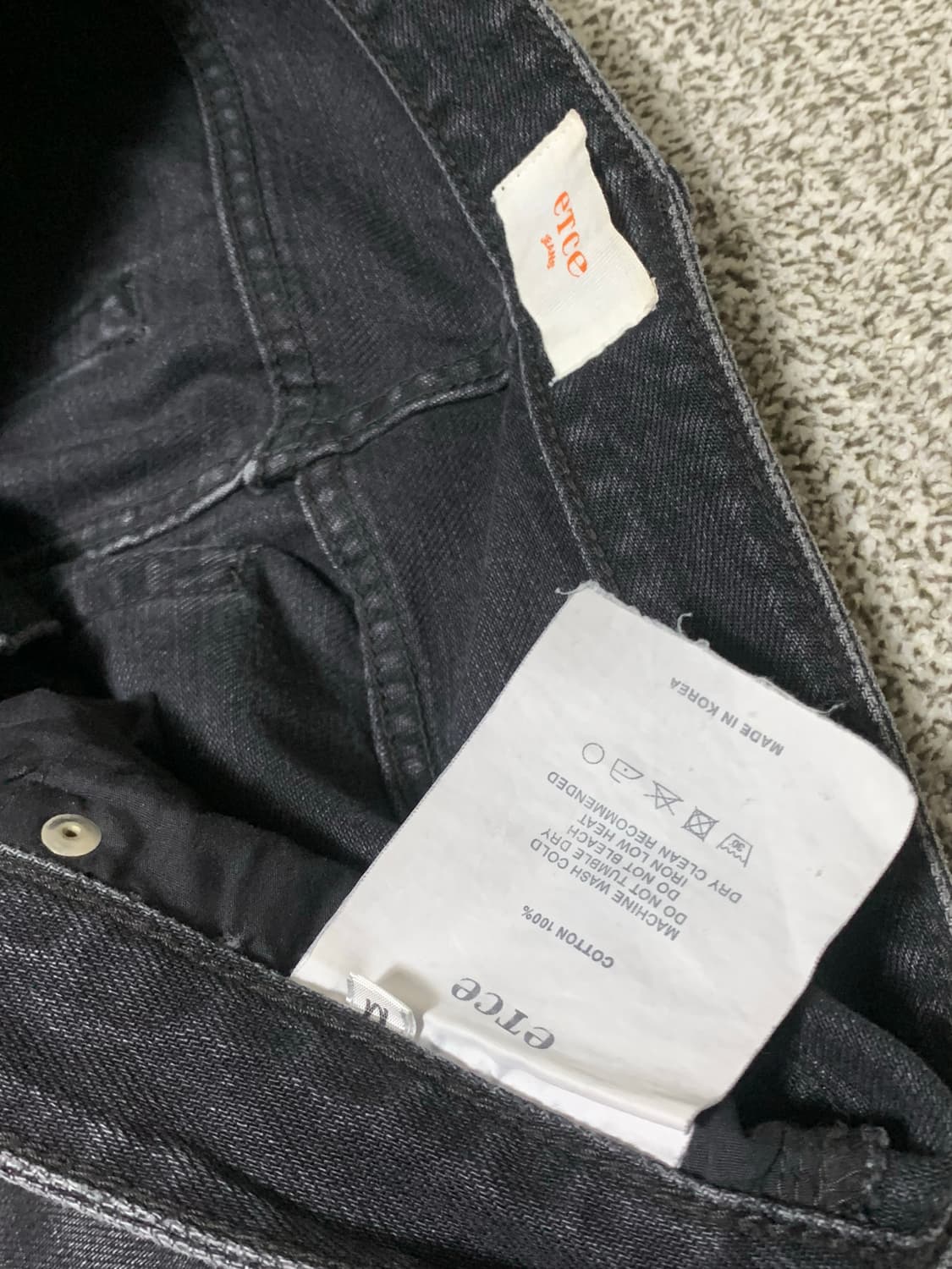 etce 데님 팬츠 블랙 상품이미지3