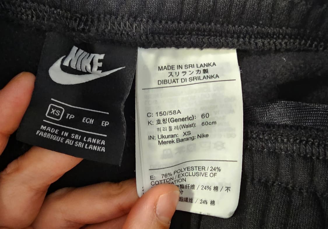 나이키 스우시 트레이닝 기모 조거 블랙 XS 상품이미지3