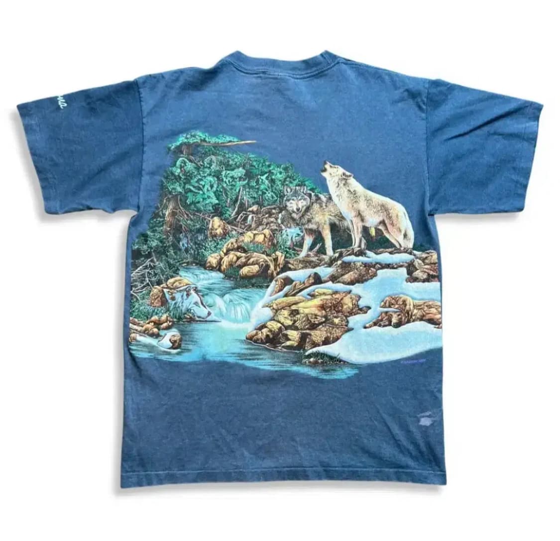 90s 빈티지 늑대 프린팅 반팔 HABITAT XCN 상품이미지3