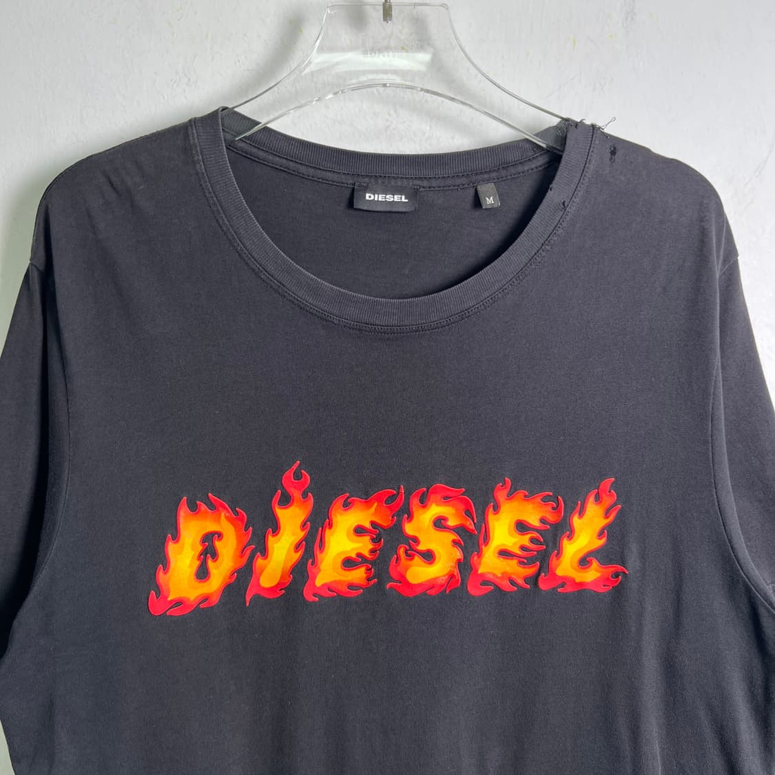 diesel 디젤 플레임 로고 반팔 티셔츠 M 상품이미지5