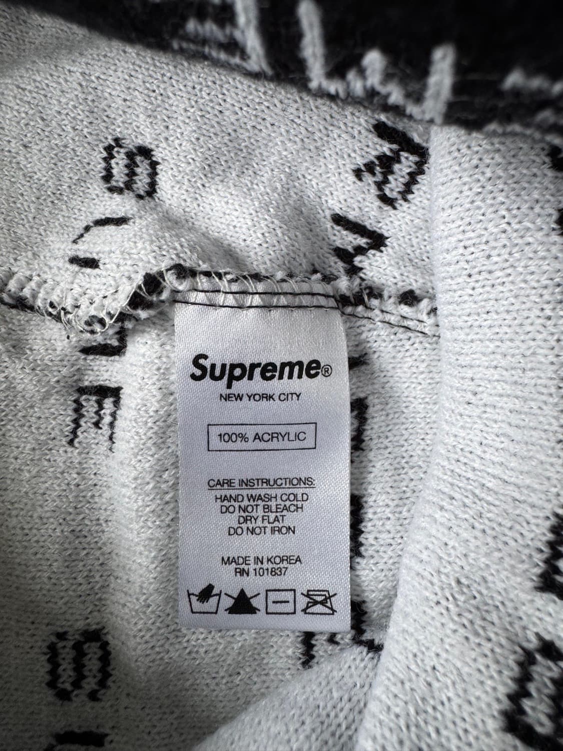 슈프림 로고 리피트 비니 블랙 상품이미지2