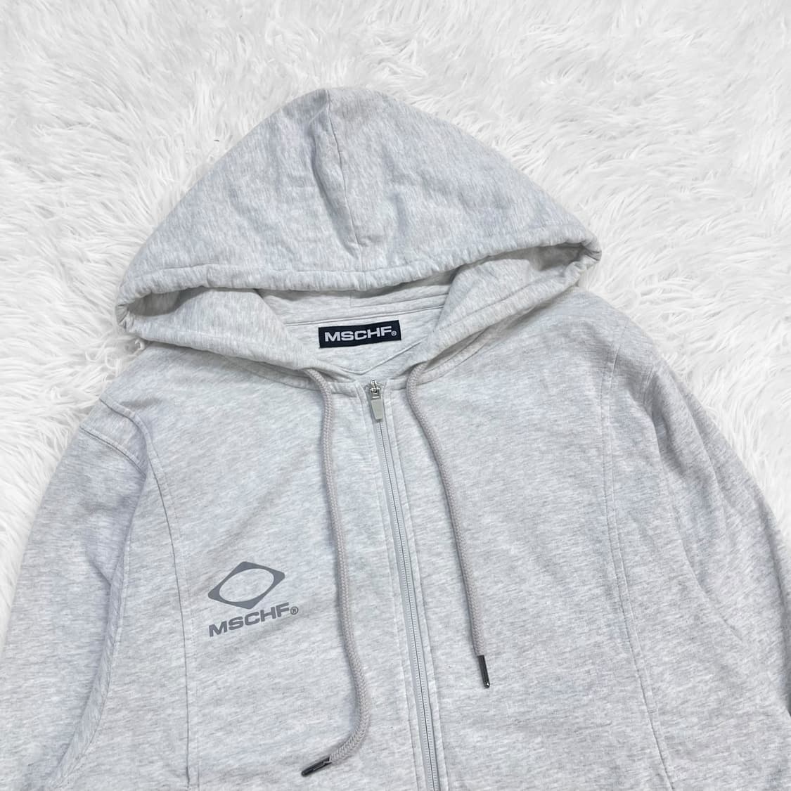 미스치프 롬버스 후드집업 멜란지 그레이 상품이미지3