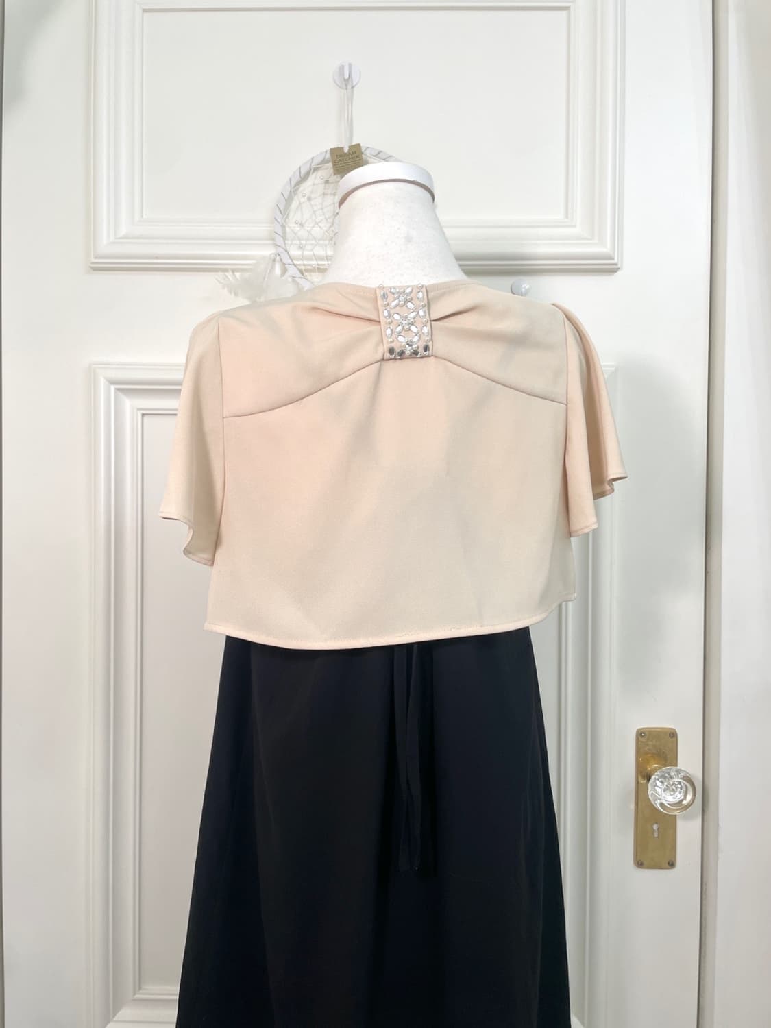 beige back cubic bow puff bolero 상품이미지1