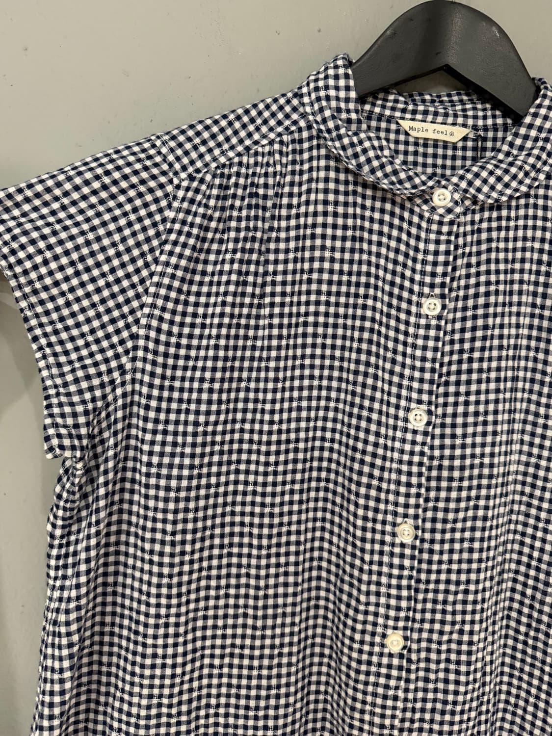 nerd navy check pattern blouse 상품이미지8
