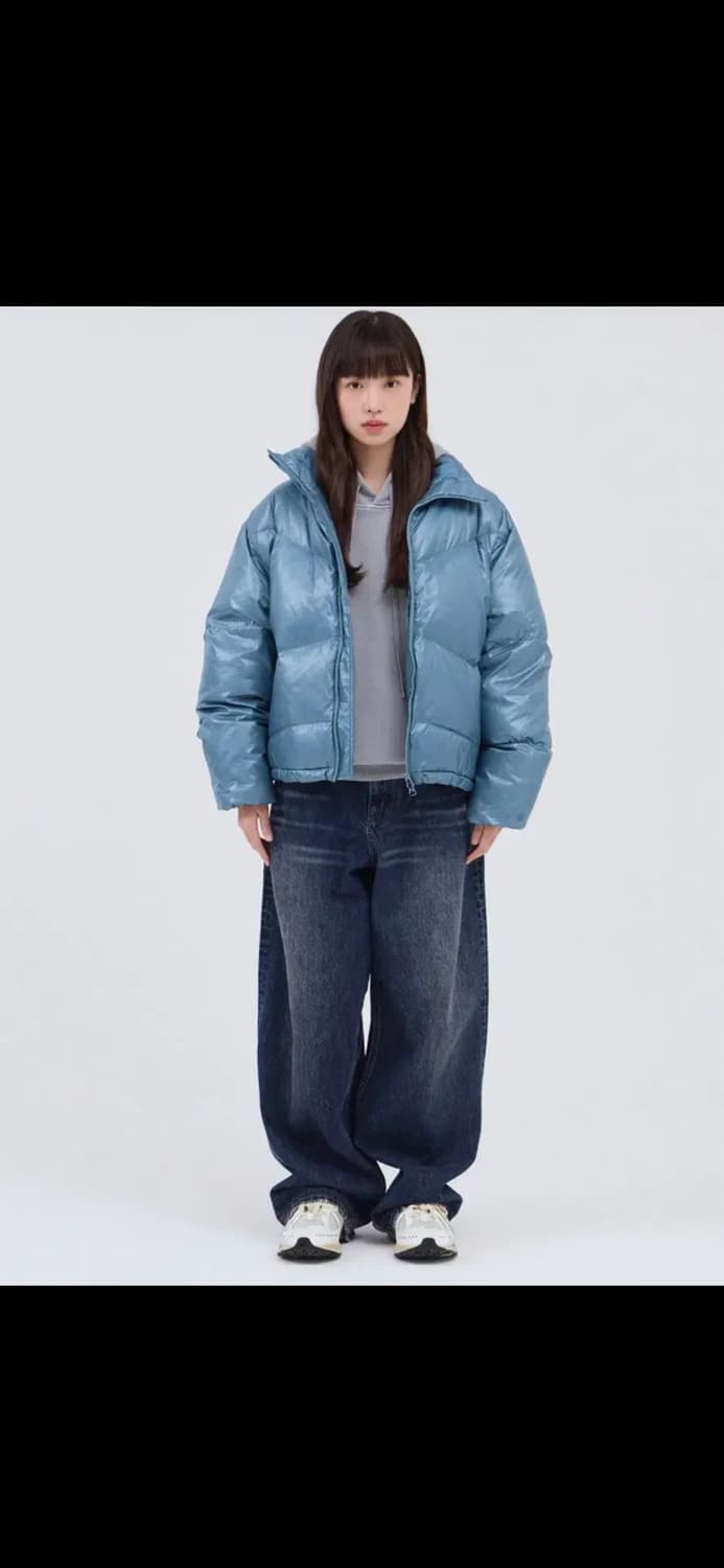 어반디타입 에센셜 푸퍼 덕다운 숏 패딩_글로시 블루_OL259 상품이미지2