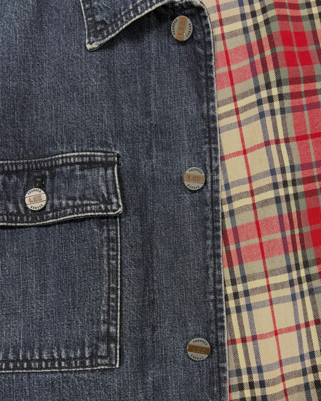 [M-L]LEE 90s 리 플란넬 라이닝 데님 자켓 초어 코트 상품이미지9