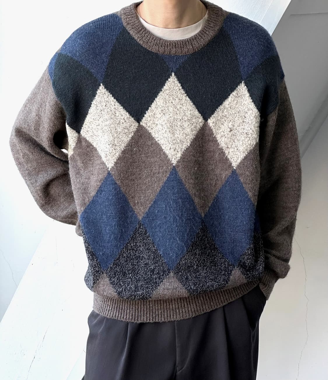 Design pattern wide knit P/O 상품이미지8