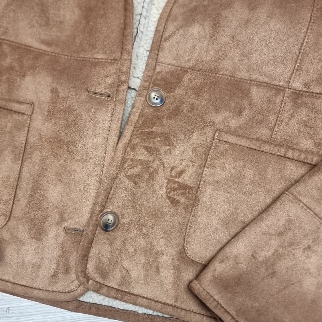 Le 비건스웨이드 브라운 안감 뽀글이 자켓(F) 상품이미지3