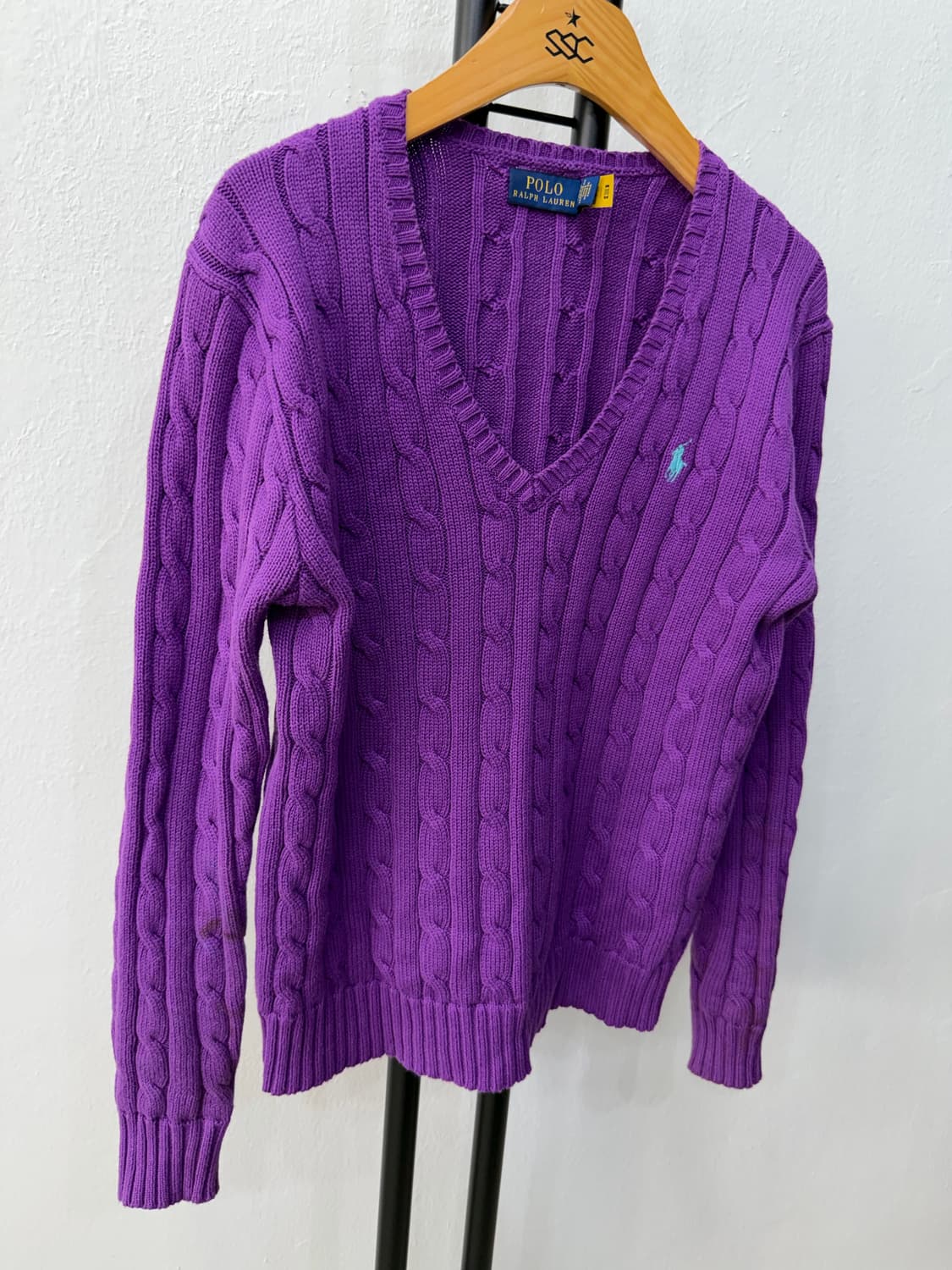 정품) 폴로랄프로렌 신형 여성 퍼플 케이블니트 S 상품이미지2
