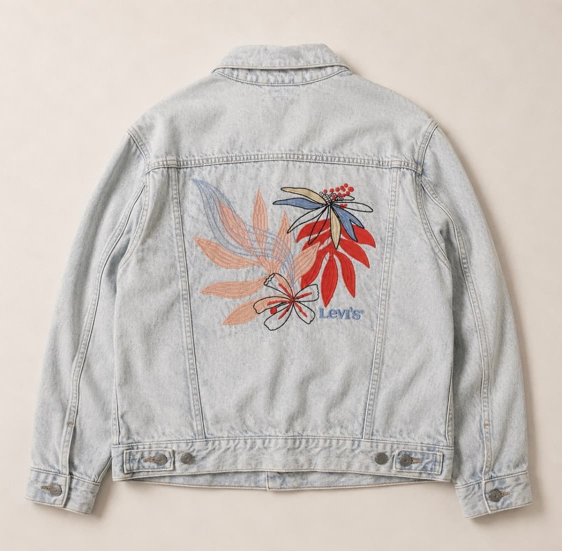 Levi’s 리바이스 플라워 아트워크 연청 데님 자켓 L017 상품이미지2