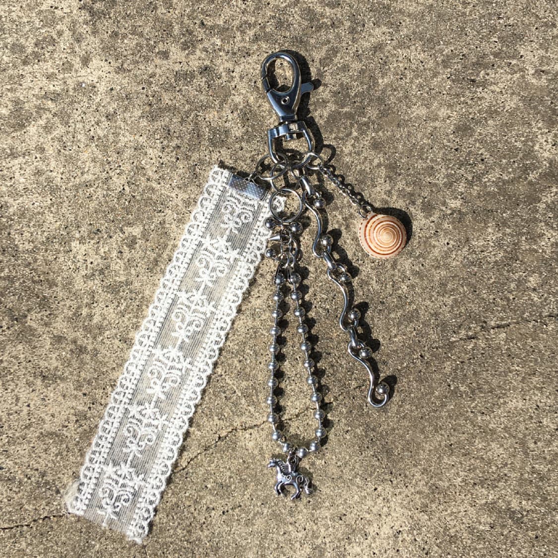 shellfish&horse lace keyring (handmade) 상품이미지1