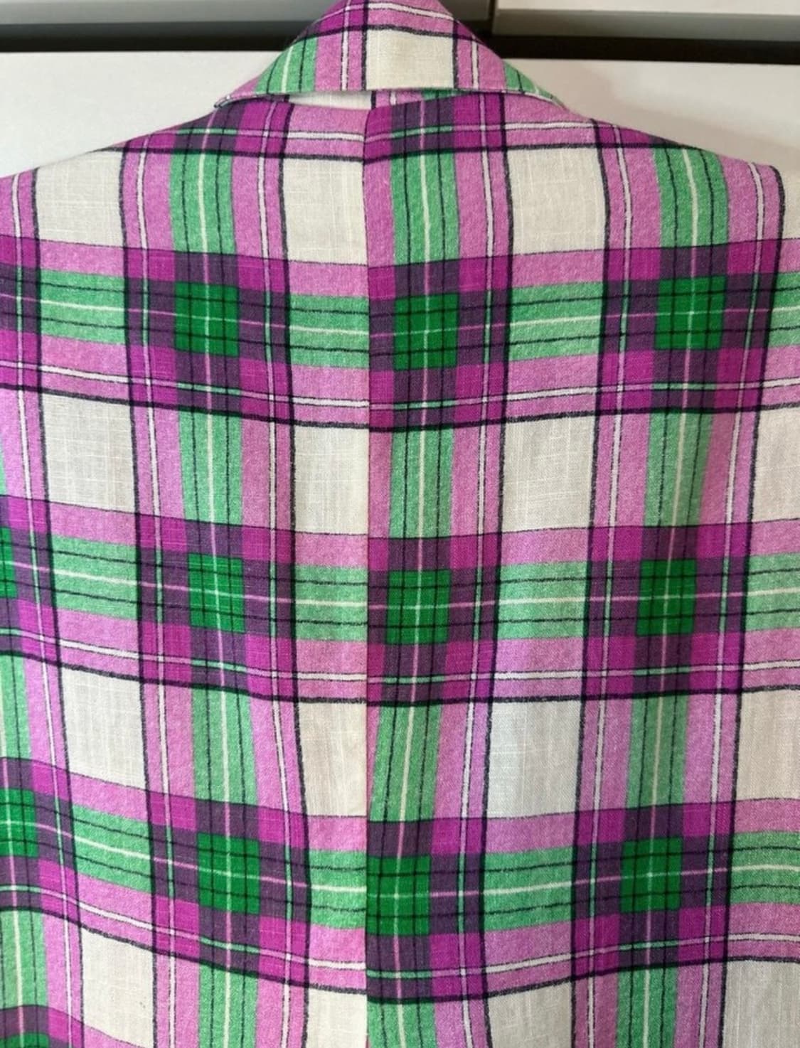 체크 반팔 오버핏린넨자켓 상품이미지4