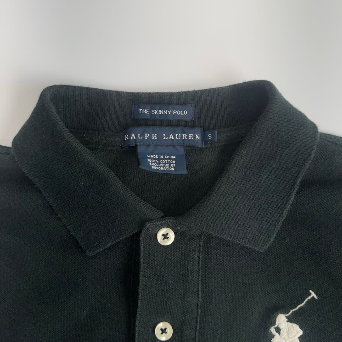 Polo 폴로 화이트 빅포니 블랙 카라 반팔티  상품이미지5