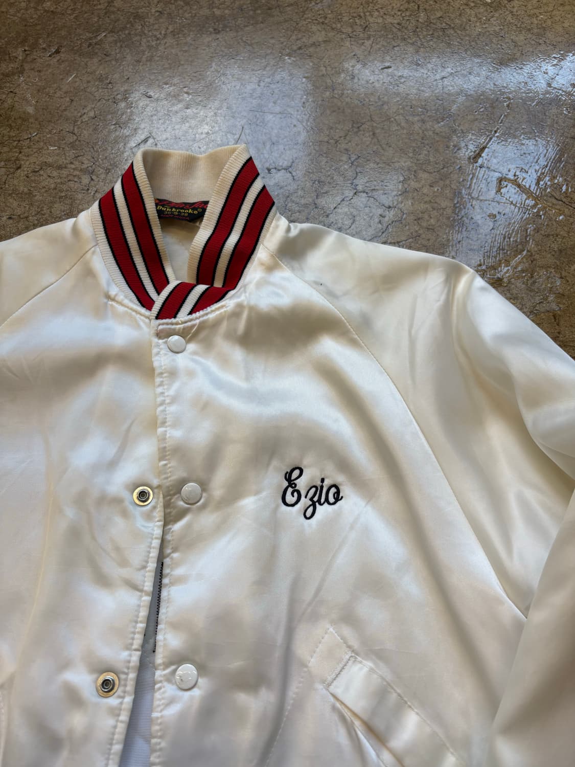 80s USA 던브룩 새틴 바시티 재킷 상품이미지4