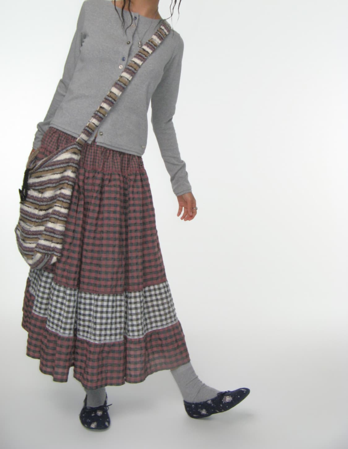 코이세이오 모리 체크 스커트 상품이미지3