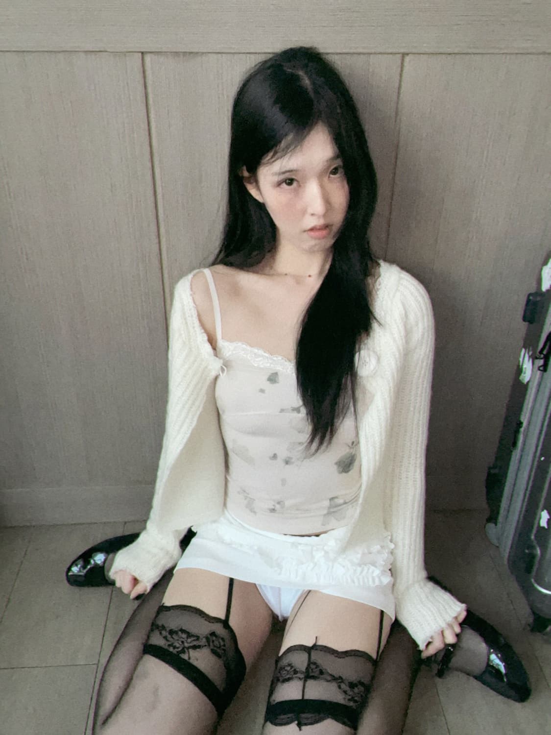 가터벨트 레이스 시스루 블랙 팬티스타킹 상품이미지4