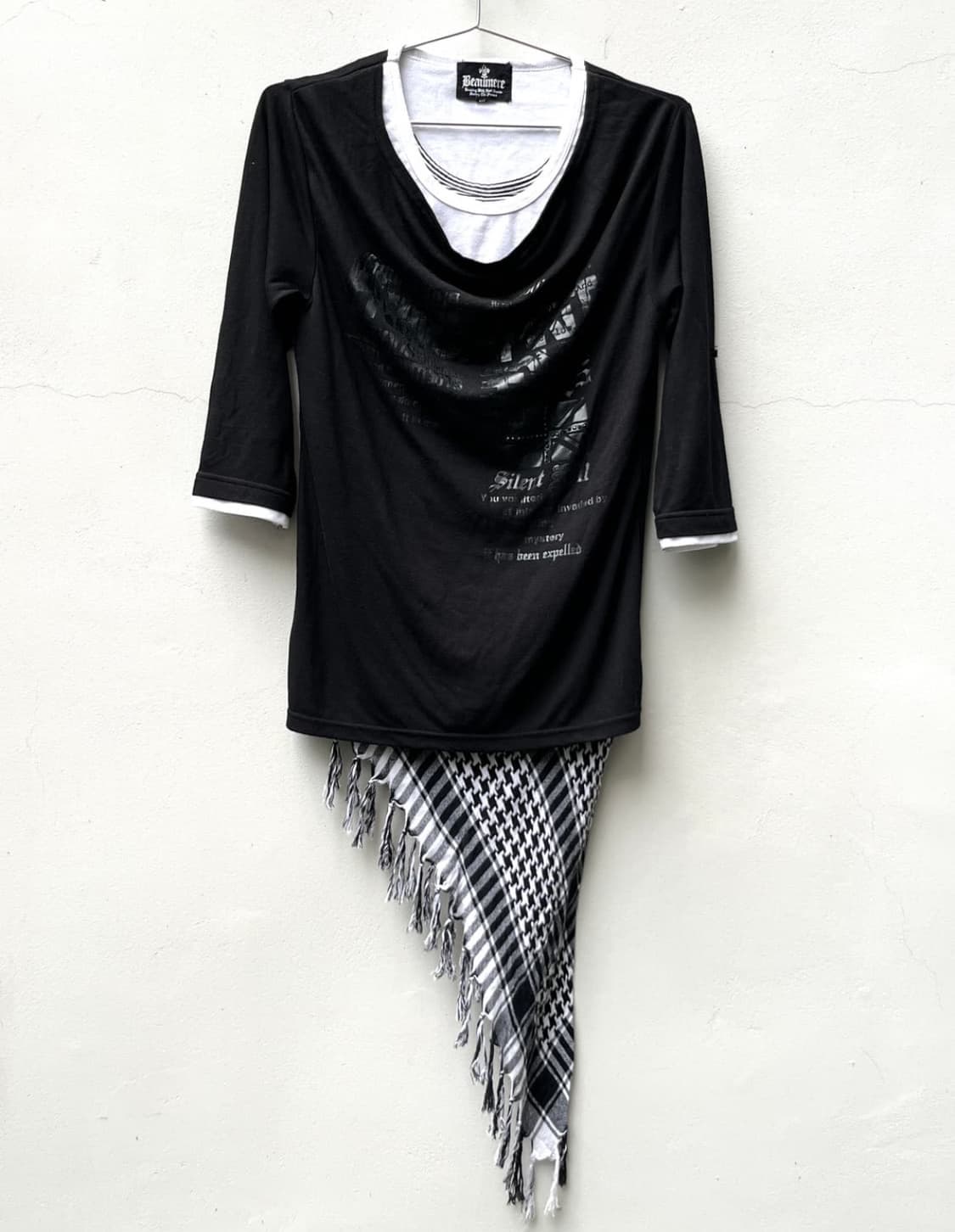 Beamere scarf layered drape top 상품이미지2