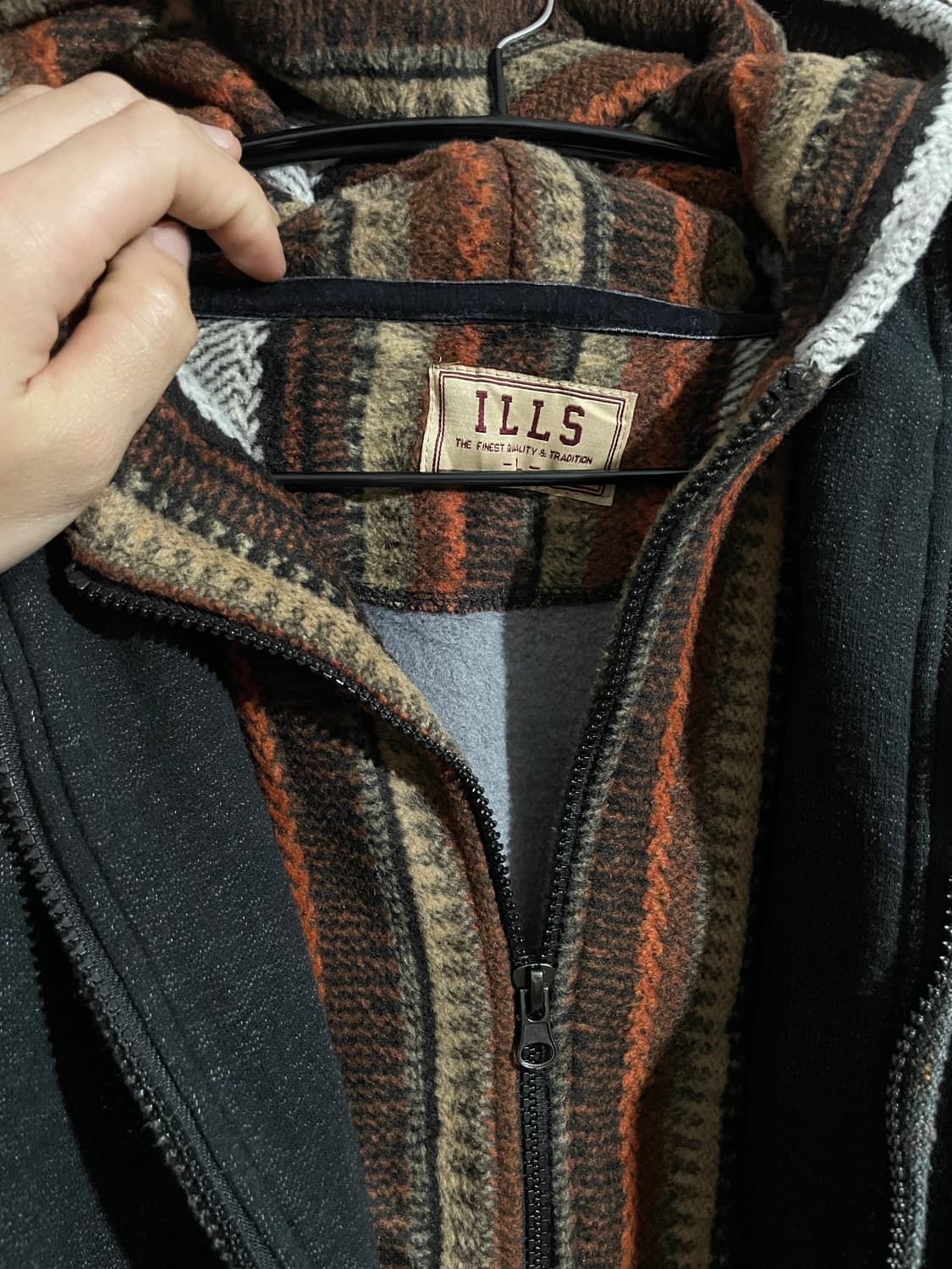 JPN vtg 에스닉 더블 후드 집업 상품이미지2