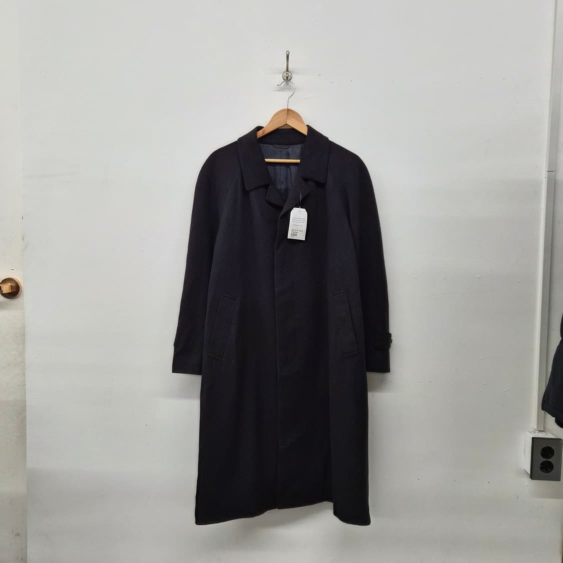 캐시미어 100% 블랙 롱 코트 남녀공용 M 상품이미지1