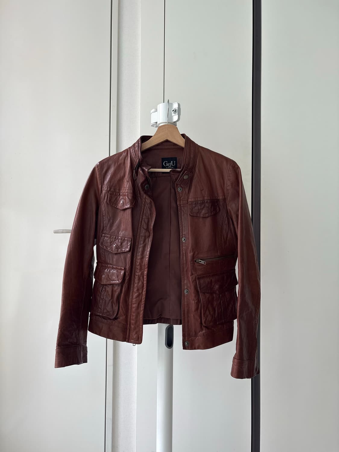 Aged Leather Rider Jacket 상품이미지1