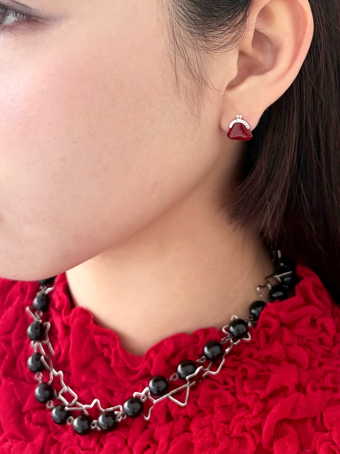 Lucky 복 pouch earrings in silver925 상품이미지3