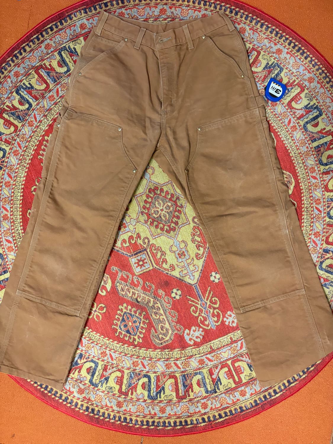 칼하트 더블니 브라운 워크 팬츠 made in usa 상품이미지1