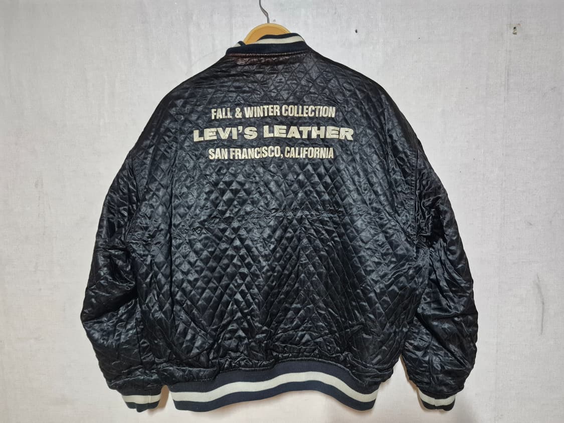 LEVIS 리바이스 레트로 블랙 가죽 리버스블 봄버 상품이미지4